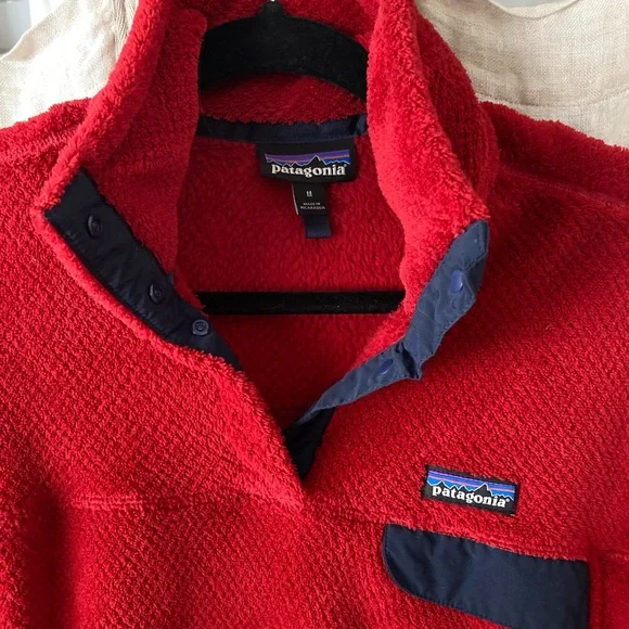 Patagonia sz M red polartec fleece - Picture 2 of 9